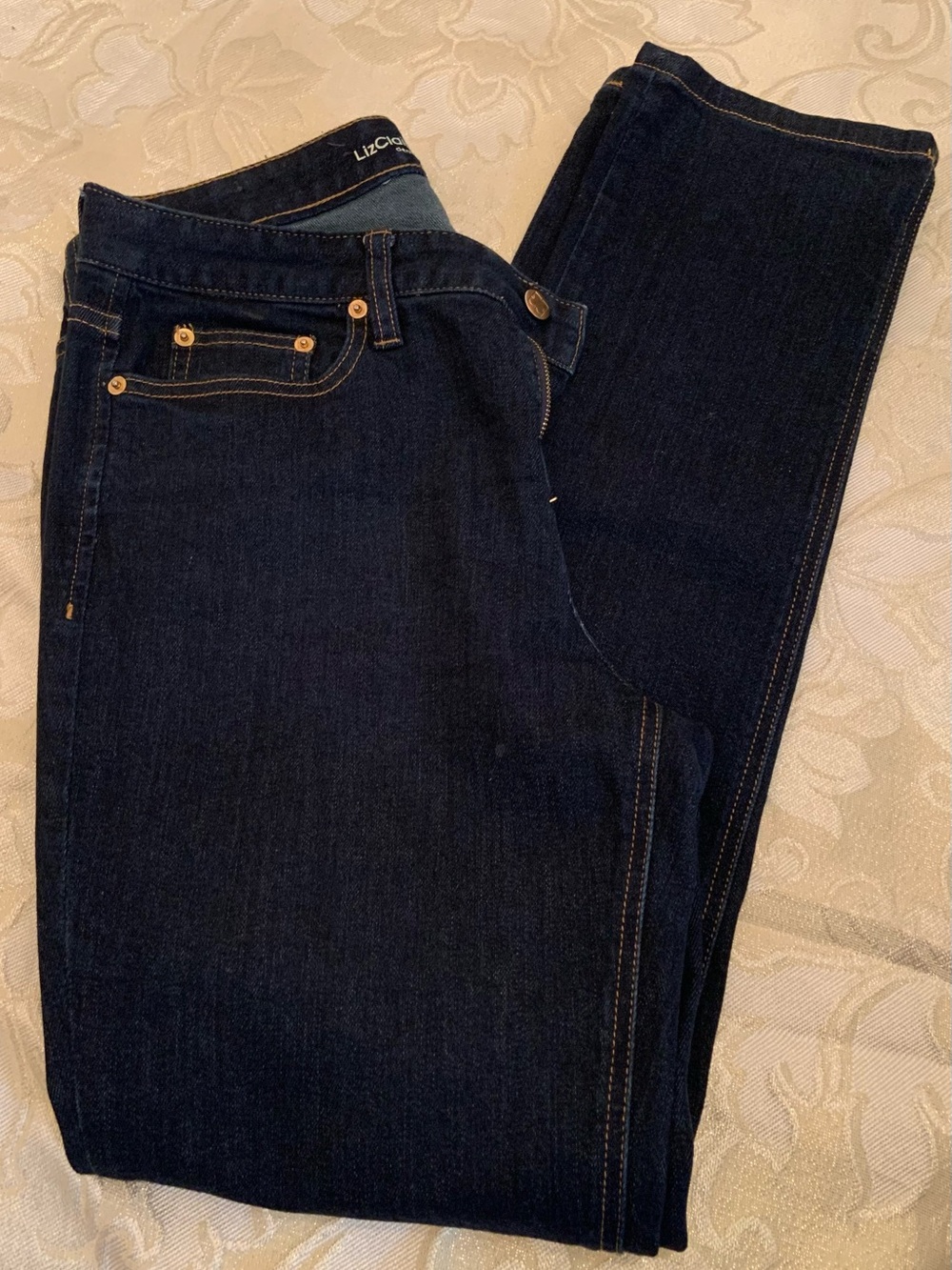 Liz Claiborne Dark Indigo Straight Leg Jeans